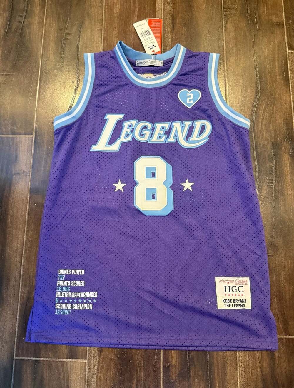 Headgear Classics Kobe Bryant Legend Basketball Jersey Size M